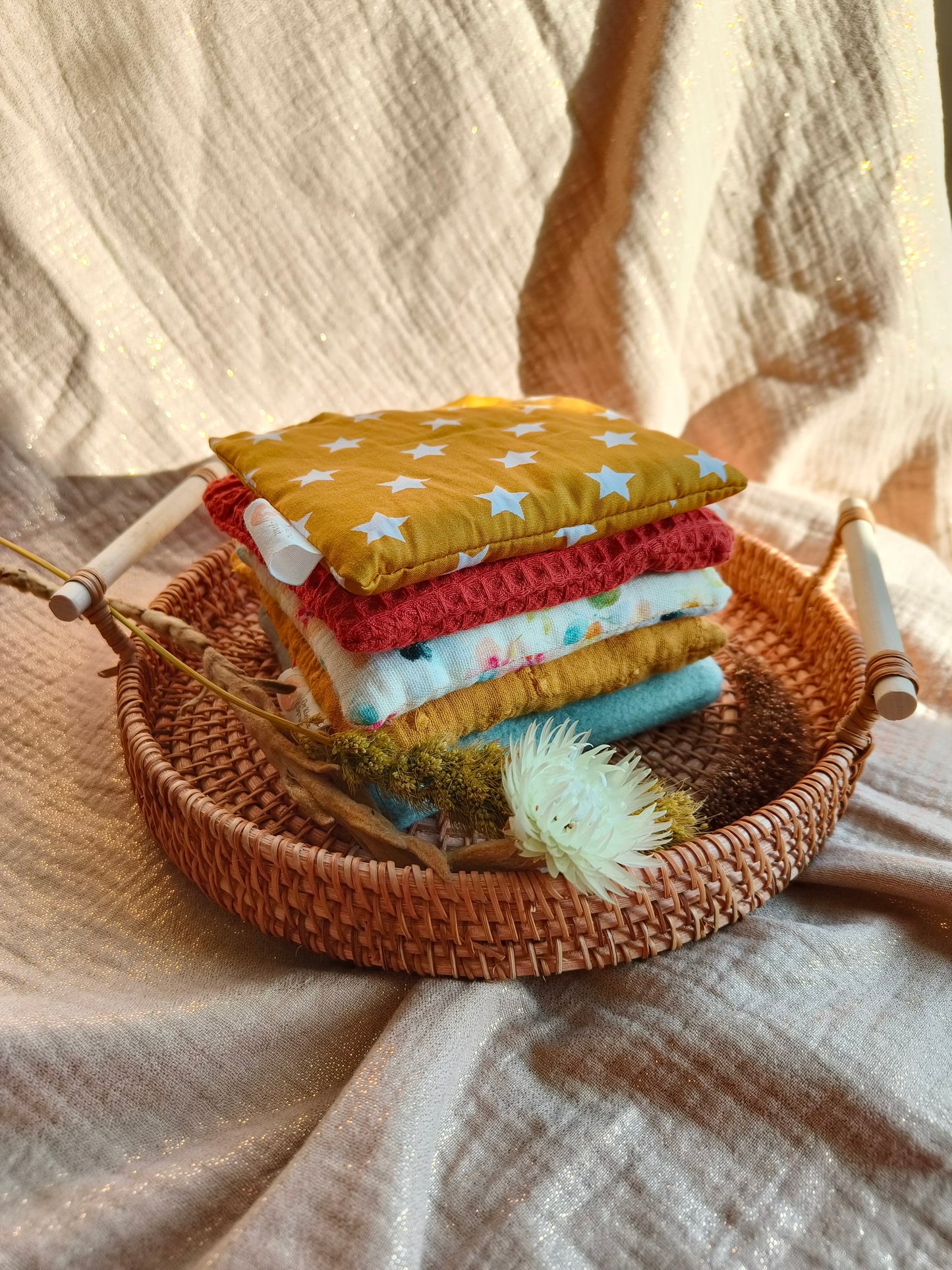 Gele set pittenzakjes